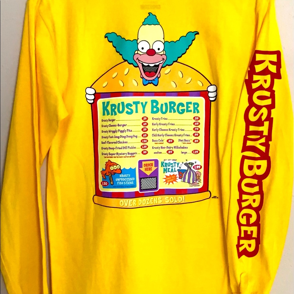 Van’s Krusty Burger Long Sleeve Shirt NWT